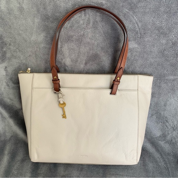 Fossil Leather Rachel Tote in Graystone - Picture 3 of 16